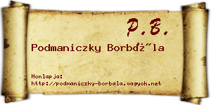 Podmaniczky Borbála névjegykártya